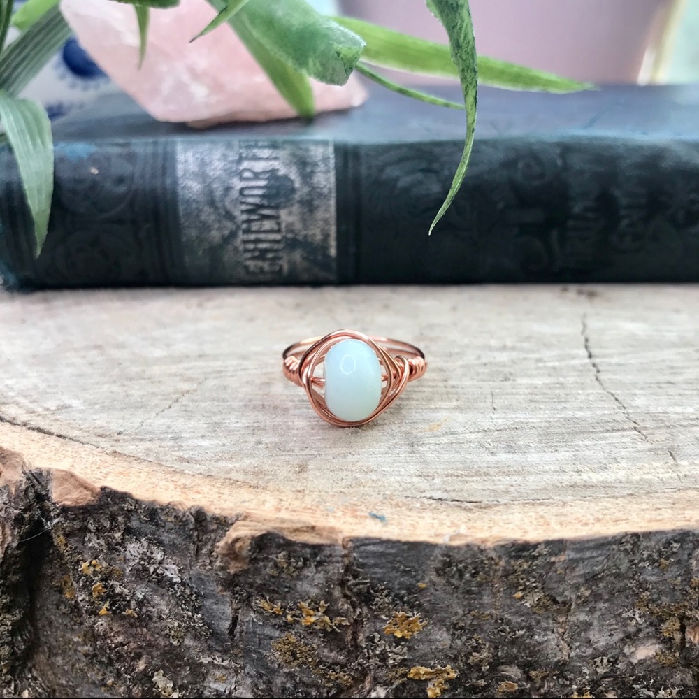 Handmade Gold Plated Baby Blue Ring